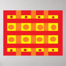 Rojo anaranjado y amarillo del poster #1B de los c
