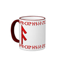 Rojo de la runa de Ansuz Taza De Café