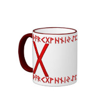 Rojo de la runa de Gebo Taza