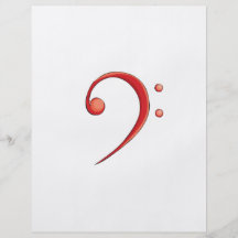 Rojo del estilo sport del Clef bajo Tarjetas Informativas