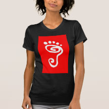 ROJO descalzo del corredor Camisetas
