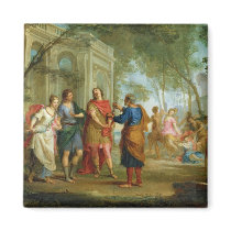 Roland Learns of the Love of Angelica and Medoro Refrigerator Magnet