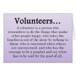 Role of Volunteers cards