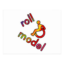 Roll Model - Disability Tees - in bright colours Post Card