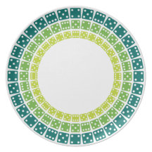 Roll the Dice Green Dinner Plates