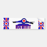 Roll With It Mod Scooter Boy Bumper Stickers