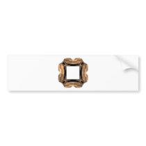 Rolled Brass Look Fractal Art Frame Bumper Stickers