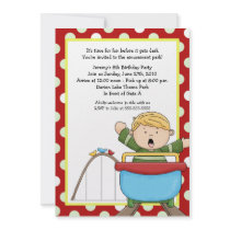 Roller Coaster Amusement Park 5x7 Birthday Invitation