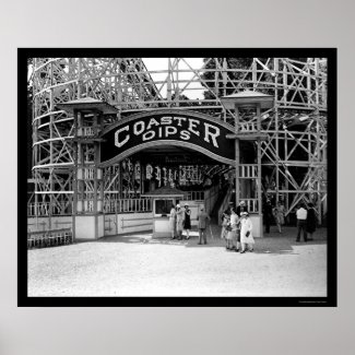 Roller Coaster at Glen Echo Park 1928 print