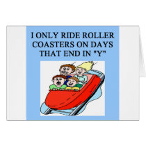 roller coaster fanatic greeting card