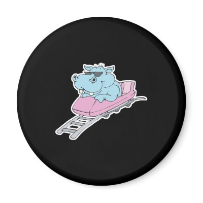 roller coaster hippo refrigerator magnets by doonidesignsanimals