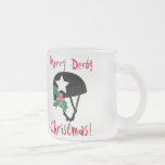 Roller Derby Christmas, Roller Skating Frosted Glass Coffee Mug