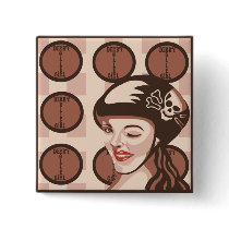 roller derby girl buttons