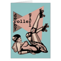 roller derby girl pin up cards