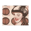 roller derby girl postcards