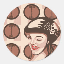 roller derby girl stickers