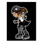 Roller Derby Jammer black and white Postcards