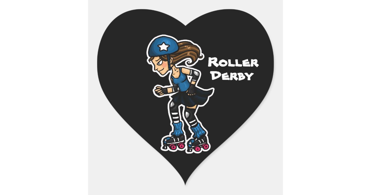 Roller Derby Jammer Heart Sticker Zazzle 