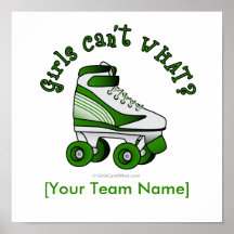 Roller Derby Skate - Green Print