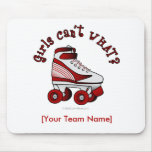 Roller Derby Skate - Red Mousepads