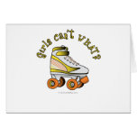 Roller Derby Skate - Yellow Greeting Cards