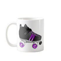 Roller Derby Skates Black and Purple Mugs