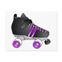 Roller Derby Skates Black and Purple Post Card