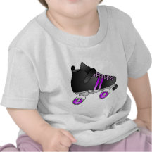Roller Derby Skates Black and Purple Shirts
