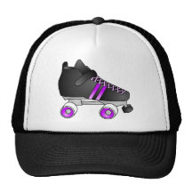Roller Derby Skates Black and Purple Trucker Hats