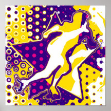 Roller Derby Woman Abstract Poster