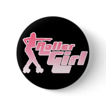 Roller Girl 80s Button