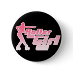 Roller Girl 80s Button