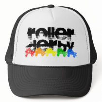 roller skate grunge rainbow mesh hats