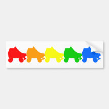 roller skate rainbow bumper stickers