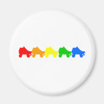 roller skate rainbow refrigerator magnet