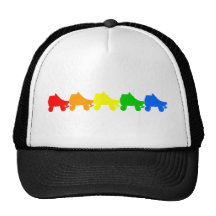 roller skate rainbow trucker hats