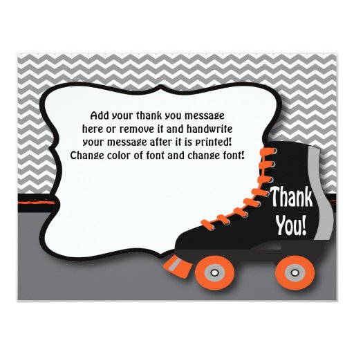 Roller Skate Thank You Card | Zazzle