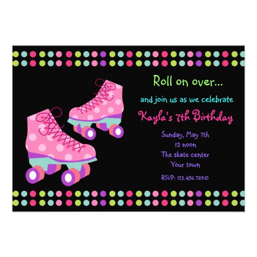 Roller Skates Birthday Party Invitations