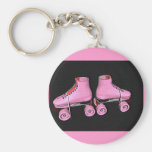 Roller skates pink keychains