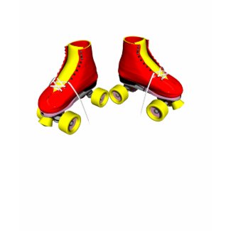 roller skates red shirt