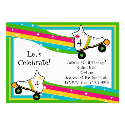 Roller Skating Birthday Invitation