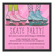 Roller Skating Birthday Party Invitation