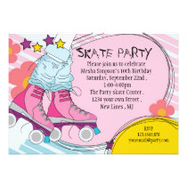 Roller Skating birthday party invitation invitations