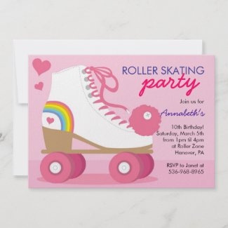 Roller Skating Birthday Party Invitations invitation
