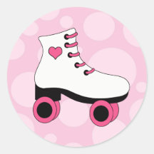 Roller Skating Bubble Gum Pink Stickers