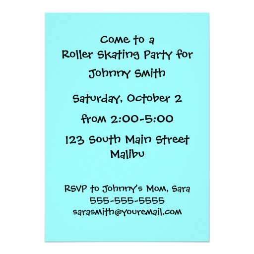 Roller Skating Giraffe at the Rink Party Invitation
