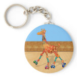 Roller Skating Giraffe at the Roller Rink Key Chains