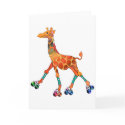 Roller Skating Giraffe cards