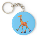 Roller Skating Giraffe Keychain
