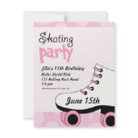 Roller Skating Girls Birthday Party Invite